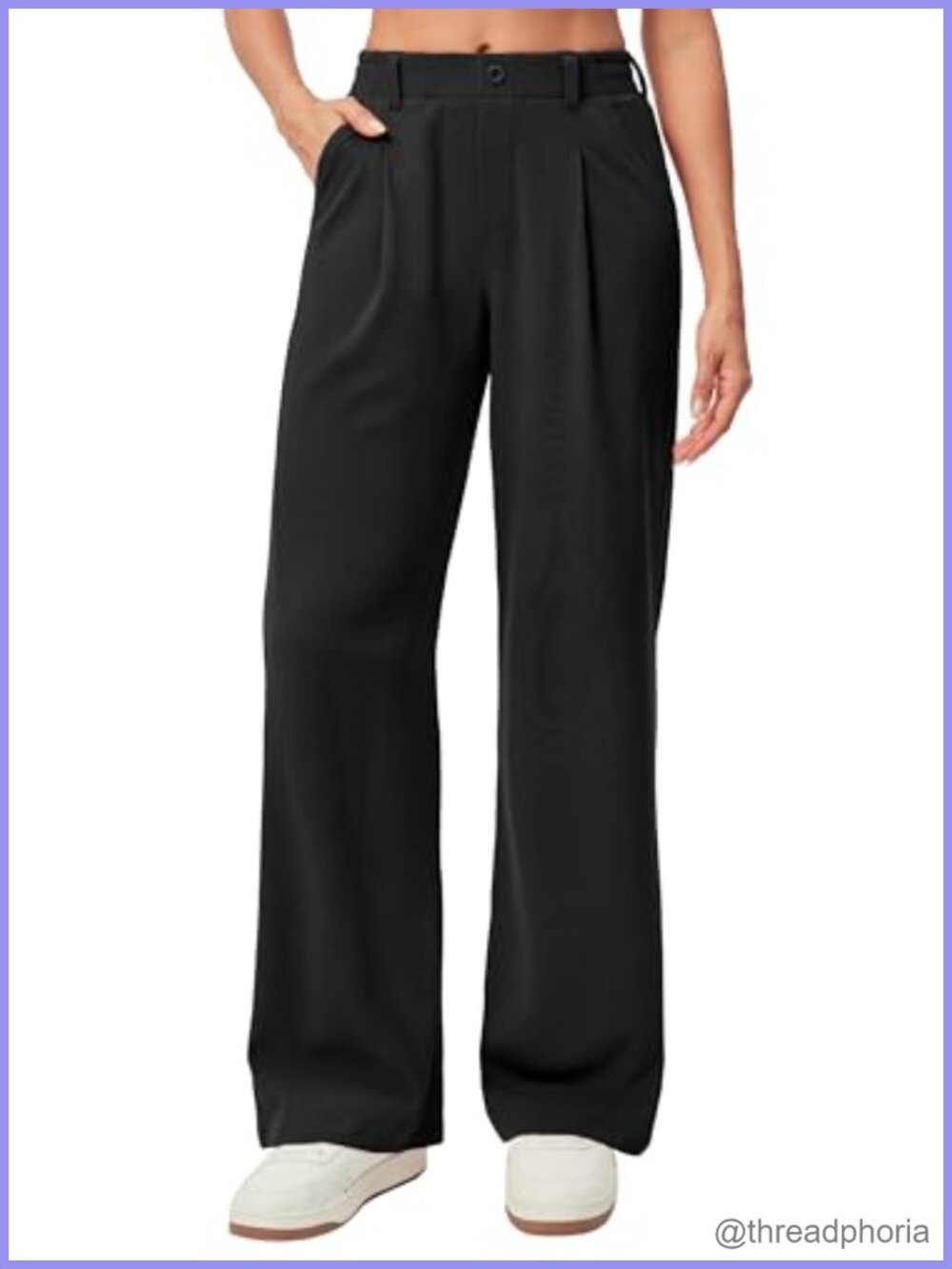 Wide Leg Dress Work Pants for Women Business Casual Pleated Waffle